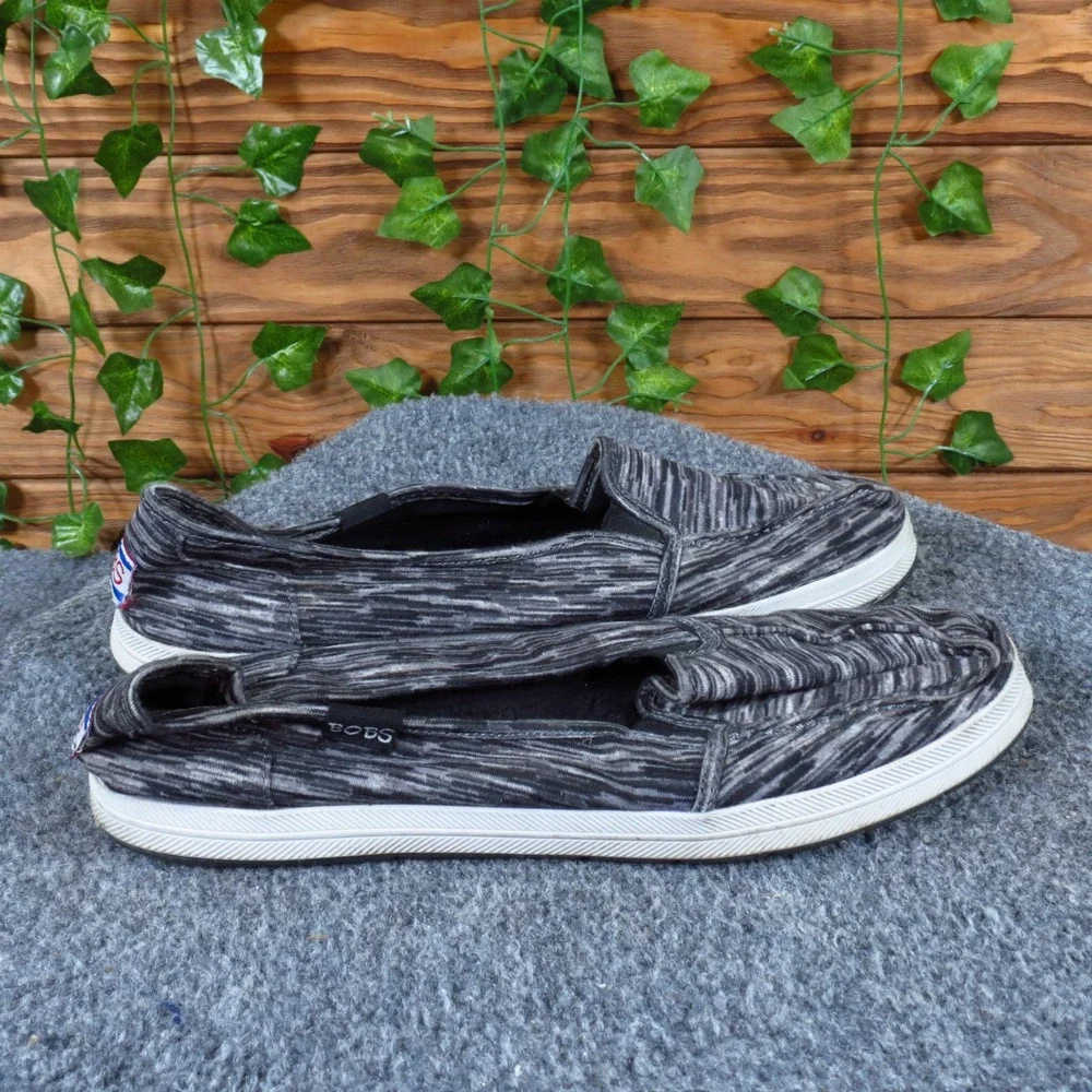 Skechers BOBS Highlights 2.0 Womens Slip On Shoes Size 8.5 Casual Black‎ Grey